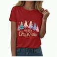 thumbnail image 5 of UngA Womens Christmas T Shirts Family Santa Graphic T Shirts Short Sleeve Funny Xmas Holiday Print Tee Tops Christmas Shirt for Women Red,S, 5 of 6