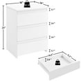 thumbnail image 3 of Yaheetech Minimalist Wooden End Table with 3 Drawers, White, 3 of 5
