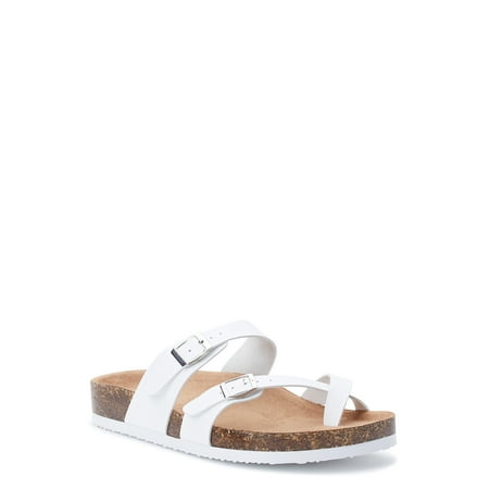 

Time and Tru Women s Footbed Thong Sandals Wide Width Available