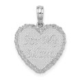 thumbnail image 1 of Quality Gold QC10613 Sterling Silver Textured for My Mom & Thanks Heart Pendant, 1 of 1