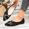 thumbnail image 3 of Rokment Women's Metallic Ballet Flat Dressy Shoes Elegant Fashion Casual Leather Buckles Pointed Toe Slip on Walking Loafers Bridal Glitter Dress Shoe Spring Fall Beige Size 6.5, 3 of 6