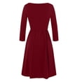 thumbnail image 6 of Fesfesfes Women Dress Slim Fit Comfortable Button V-Neck Solid Color Casual Dress or, 6 of 6