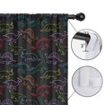 thumbnail image 4 of Blackout Kids Curtains,Black Colorful Dinosaurs Chalk Pattern Childrens Insulated Curtains Set Of 2,Bedroom Essentials,Toddler Room Decor 52"x63", 4 of 5