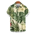 thumbnail image 4 of Iugvhana Men's Hawaiian Beach Sunset Shirt Summer Button Down Shirts Casual Short Sleeve Tropical Holiday Shirts Top Green XXL, 4 of 6