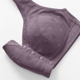 thumbnail image 6 of VISALY Women's Front Closure Wireless Bras Floral Print Bras Lounge Bras Sleep Bras for Women Everyday Bras Wireless Front Close Bra Full Coverage Bralette Comfy Bras Plus Size Bras Purple 46, 6 of 8