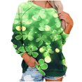 thumbnail image 2 of TrendVibe365 St Patricks Day Women's Sweatshirts Long Sleeve Plus Size Green Long Sleeve with Crew Neck Polyester No Hood Casual St. Patricks Day Blouse Tops for Irish Themed Gifts S, 2 of 8