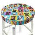 thumbnail image 3 of Lsque Cute Dogs Collage Round Bar chair cushion covers Velvet Fabric Premium Comfort Protects from Scratches and Stains for 14-17 Inch Chair- 13 inch, 3 of 7