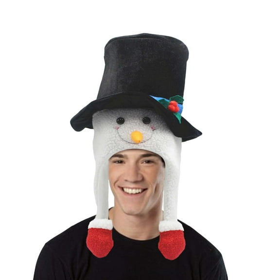MIASHUI Black Snowman Costume Hat for Christmas Winter Party, Festive Prop Cap for Performance, Fun Decorative Hat for Kids Black