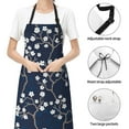 thumbnail image 6 of Bingfone Cherry Blossoms On Navy Background Apron Gifts For Men, Women Professional Grade Chef Apron For Kitchen,Bbq & Grill, 6 of 9