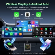 LAMTTO 3-in-1 Wireless Apple CarPlay Adapter & Android Auto, Black AI Box with Video App, Dual WiFi Plug & Play for OEM Wired CarPlay Vehicles (2016+)