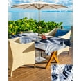 thumbnail image 5 of nqOlkjepod Navy Blue Palm Leaves Outdoor Tablecloth with Umbrella Hole & Zipper, Tropical Botanical Vintage Rectangle Table Cover 60x84 Inch, Dining Waterproof Table Cloth Protector for Patio/Party, 5 of 7