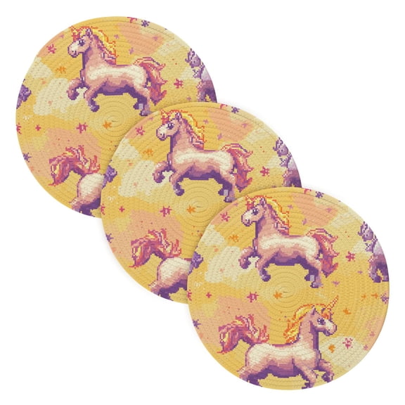 BZSMCE Mats for Pots,Pans Place Design Cut Unicorn Simple Style Pattern Pot Mats