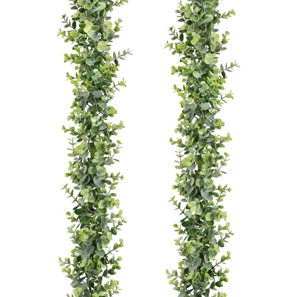 2 Pcs Faux Eucalyptus Garland, Artificial Vines Fake Eucalyptus