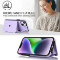 thumbnail image 5 of For iPhone 15 RFID Blocking Protective Purse Wallet Case Magnetic Organ Style Flip Cover Multi-Card Slots Pocket With Detachable Shoulder Strap And Wrist Strap,Purple,For iPhone 15, 5 of 7
