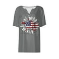 thumbnail image 5 of GERsome Womens 4th of July Short Sleeve Tops Casual Loose Fit V-neck T Shirts American Flag Patriotic Tee Shirts S-3XL, 5 of 5