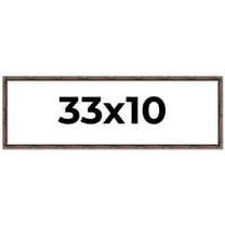 33x10 Frame Brown Bamboo with Dark Coffee/Walnut Finish | Solid Wood Picture Frame Width 0.75