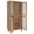 thumbnail image 3 of Teller 80-inch 4-door Tall Shoe Storage Cabinet Natural Oak, 3 of 12