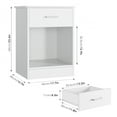 thumbnail image 2 of Homfa 2-Tier Nightstand with Drawer & Storage Shelf, Side End Table for Bedroom Living Room Set of 2, White, 2 of 8
