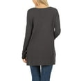 thumbnail image 5 of J. METHOD Women’s Knit Sweater Long Sleeve Round Neck Thermal Waffle Warm Casual Tunic Pullover Side Slit Knitted Top NEWT392 Ash Grey M, 5 of 5