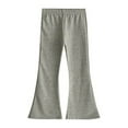 thumbnail image 2 of NinXxx Girls Solid Wide Leg Pants School Supplies Fashionable Casual Bottoms Grey 5-6 Years, 2 of 6