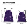 thumbnail image 3 of Kuqiui Crystal Purple Snowflake Print Drawstring Backpack Drawstring Bags,Draw String Back Bag Drawstring Bags for Sports,Gym,Travel,Swimming,Beach, 3 of 8