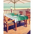 thumbnail image 2 of Hokiten Outdoor Tablecloths with Umbrella Hole & Zipper, Sage Green Waves 60 x102 Inch Rectangle Tablecloths, Ombre Coastal Ocean Water Abstract Waterproof Table Cloth, Patio/Pool Table Covers, 2 of 7