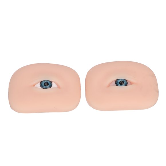 Eye Makeup Practice Model, 1 Pair Easy To Clean Soft Silicone Eye Model For Education Display Brown Eyeball,Blue Eyeball