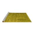 thumbnail image 2 of Ahgly Company Machine Washable Indoor Square Persian Yellow Traditional Area Rugs, 6' Square, 2 of 4