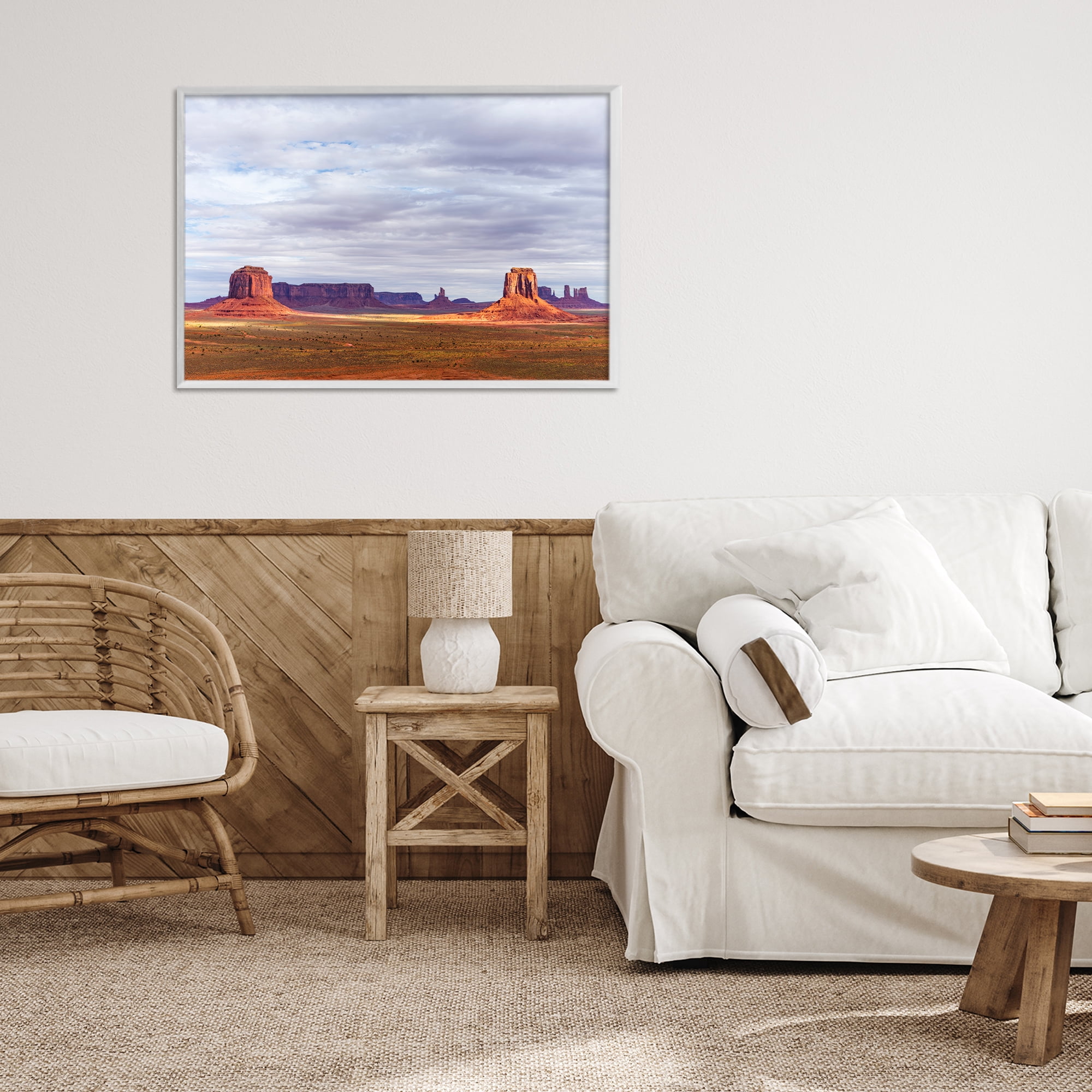 Stupell Industries Monumental Desert Buttes & Mesas White Framed Giclee Art, design by Shelley Carlisle