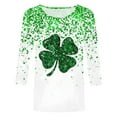 thumbnail image 4 of felwors St Patty's Day Shirt Women 2025 Casual Plus Size 3/4 Sleeve Irish Clover Shirts Funny Saint Patrick's Tunic Tops (Dark Green, M), 4 of 4