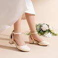 thumbnail image 3 of Zapatos de Vestir para Niñas DREAM PAIRS en Marfil con Correa al Tobillo y Tacón de 3 cm, 3 of 6