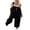 Black, variant on Autumn Women Casual Loose Overalls Sleeveless Straps Baggy Jumpsuit Wide Leg Vintage Romper Playsuit