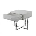 thumbnail image 6 of Posh Living Mano 1-Drawer Stainless Steel Base End Table in Light Gray/Chrome, 6 of 10