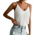 thumbnail image 2 of Fringe Crop Tank Tops for Women V Neck Spaghetti Strap Tassel Camisole Top Y2k Going out Tops, 2 of 9