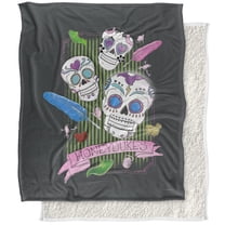 Harry Potter Blanket, 50"x60", Honeydukes Sugar Skulls Silky Touch Sherpa Back Super Soft Throw Blanket