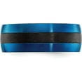 thumbnail image 3 of Chisel Black Carbon Fiber with Brushed Blue IP-plated Stainless Steel 8.2mm Band - Ring Size 8.0, 3 of 6