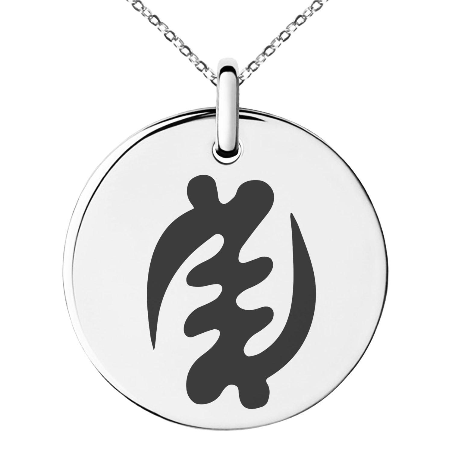 Stainless Steel Aztec Supremacy Rune Engraved Small Medallion Circle ...