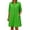 Green, variant on Women's Turn Down Collar Elbow-Length Sleeve Dress, Loose Fit Solid Shift Dress, Relaxed Casual Daily Vacation Sundress Wear