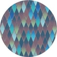 thumbnail image 1 of Ahgly Company Machine Washable Indoor Round Transitional Macaw Blue Green Area Rugs, 3' Round, 1 of 7