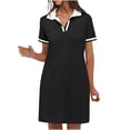 thumbnail image 5 of Tnhcen Women's Casual Short Sleeve Polo V-Neck Mini Dress with Pockets Stretchy Breathable Tennis Golf Dress for Women, S-2XL Plus Summer Outfit, 5 of 9