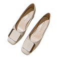 thumbnail image 1 of Ladies Anti-slip Pumps Formal Slip On Heeled Pump Lightweight Square Toe Dress Shoes, 1 of 5