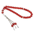 thumbnail image 2 of Cuentas de oración musulmanas rojas de 33 cuentas, brillantes, hermosas, exquisitas, brillantes, elegantes, cuentas de oración Tasbih para adoración., 2 of 14