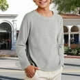 thumbnail image 4 of Gubotare Boys Long Sleeve T Shirts Toddler Boys T-Shirt Letter Shirts Kids Long Sleeve Tees Size 8-9 Years (Light Gray,8-9 Years), 4 of 6
