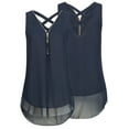 thumbnail image 2 of Giftesty Womens Plus Size Women Loose Sleeveless Tank Top Cross Back Hem Layed Zipper V-Neck T Shirts Tops, 2 of 3