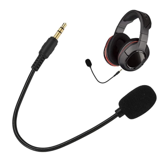 Replacement Gaming Microphone for Turtle Beach Headphones, 5.9" Cable, 3.5mm, with Foam Cover