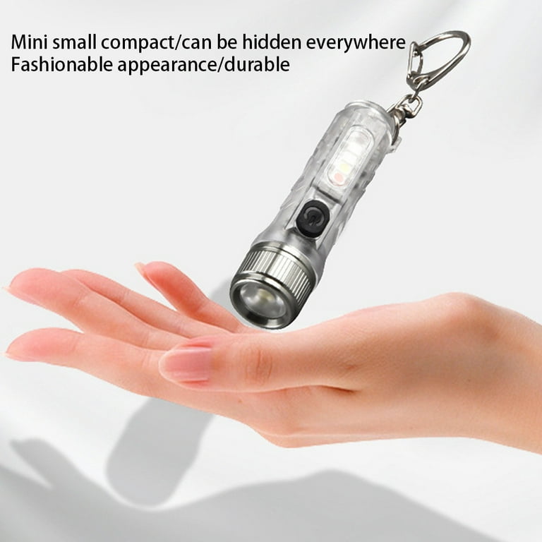 TureClos Mini LED Flashlight Outdoor Camping Hiking Walking Portable Pocket Hand Torch with Key Ring, Silver Grey TureClos Mini LED Flashlight Outdoor Camping Hiking Walking Portable Pocket Hand Torch with Key Ring, Silver Grey