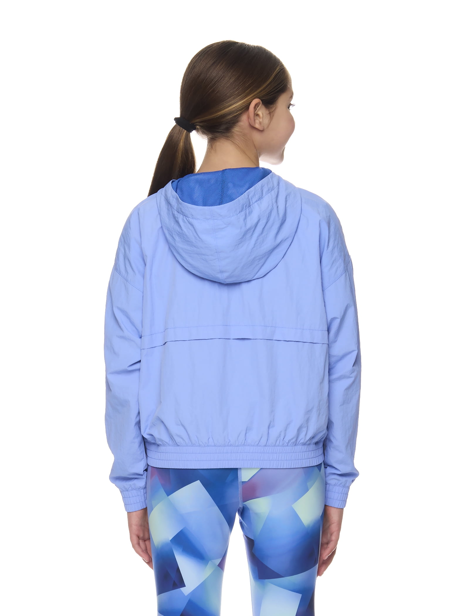 Reebok Girl’s Active Hooded Velocity ½ Zip Windbreaker, Sizes 4-18