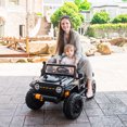 thumbnail image 3 of Costway 12V 10AH Parent-Child Ride On Truck Car Remote Trunk w/ LED Light & Music Black, 3 of 10