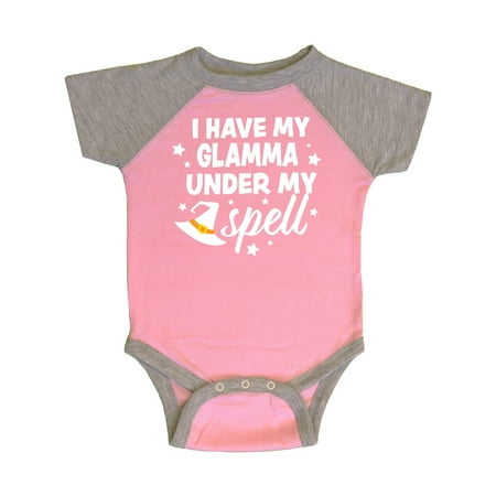 

Inktastic I Have My Glamma Under My Spell with Cute Witch Hat Gift Baby Boy or Baby Girl Bodysuit