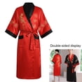 thumbnail image 5 of Vjnyvs Robe for Men Dragon Embroidered Rayon Silk Satin Yukata Pajamas Kimono Bathrobe Sleepwear Night Gown, 5 of 7